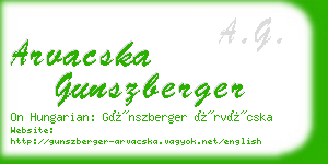 arvacska gunszberger business card